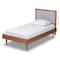 Baxton Studio Saul Mid-Century Light Grey Fabric Upholstered and Walnut Brown Finished Wood Platform Bed-Twin 191-11522-11158-ZORO - alternate 3